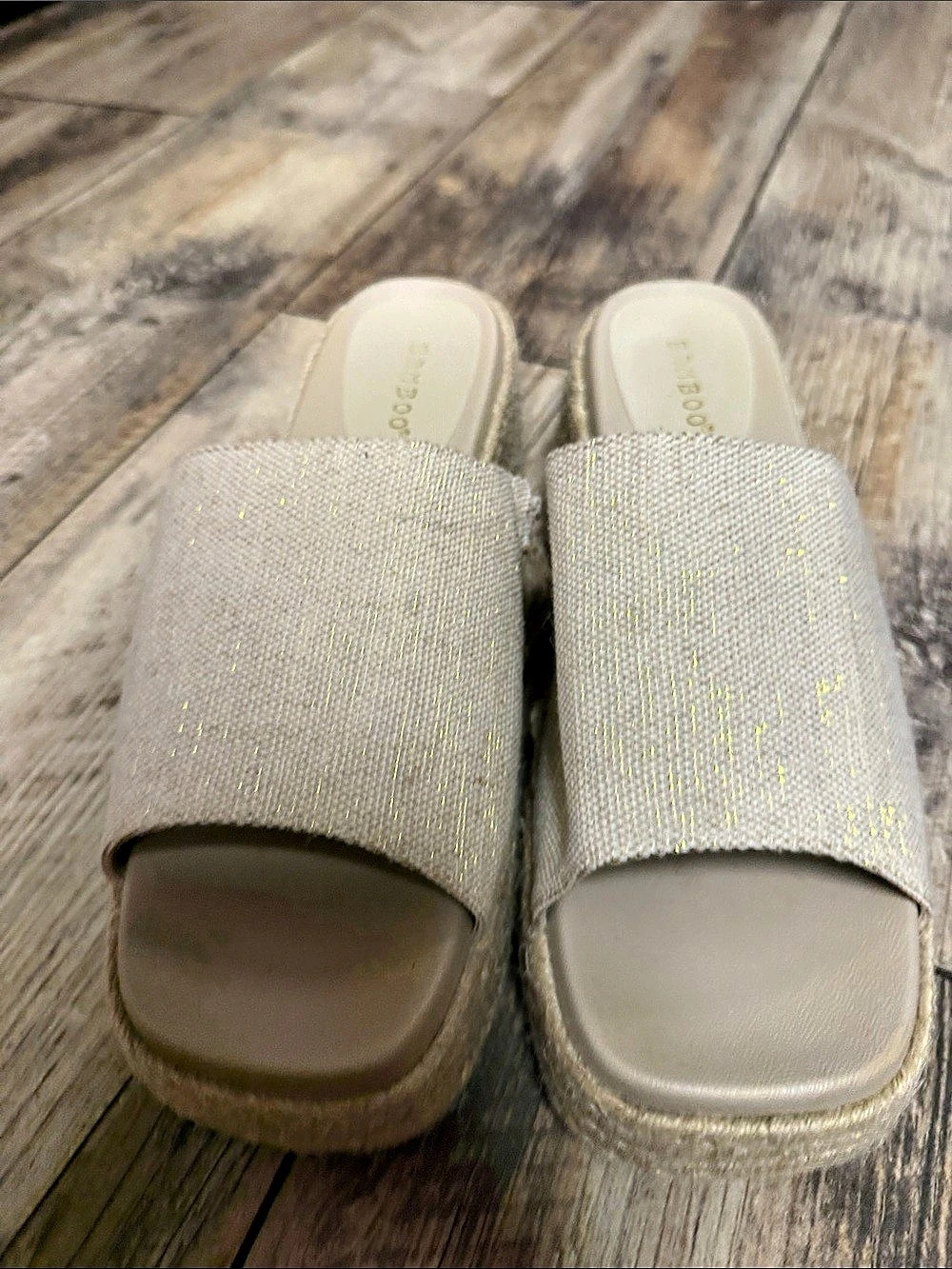 FRANCO SARTO Platform Espadrille Mules in Beige